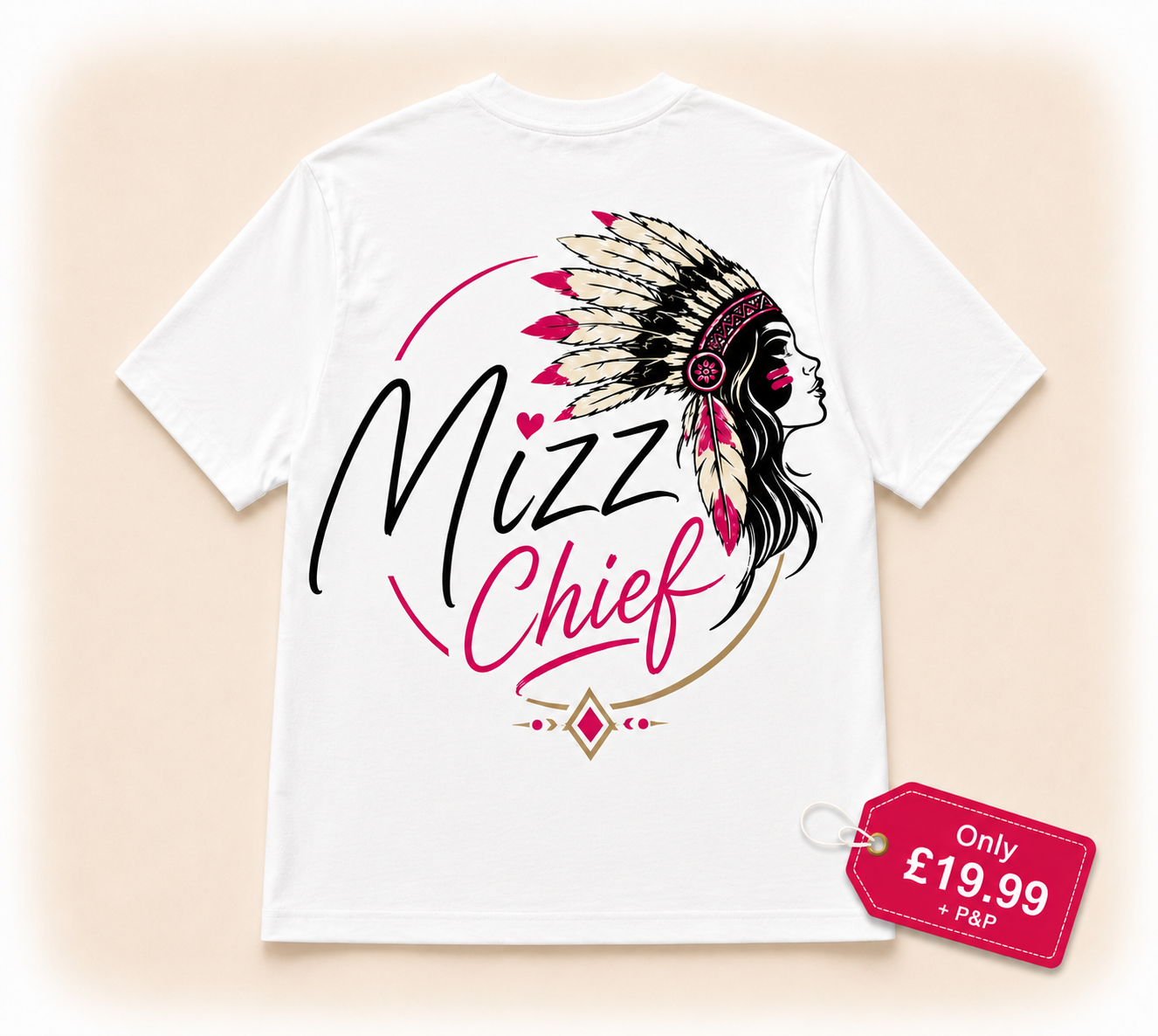 Mizz Chief Head White T